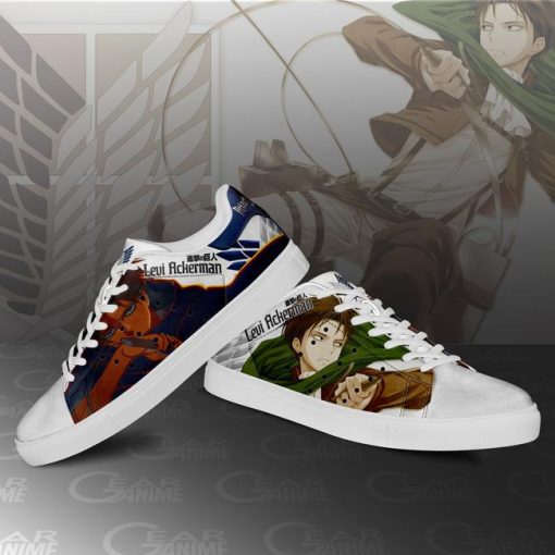 Levi Ackerman Skate Sneakers Attack On Titan Anime Shoes PN10 - 3 - GearAnime
