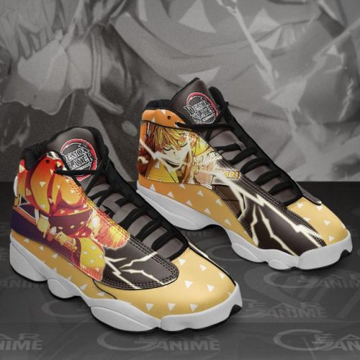 Zenitsu Agatsuma Jordan 13 Sneakers Demon Slayer Anime Shoes MN10 - 3 - GearAnime