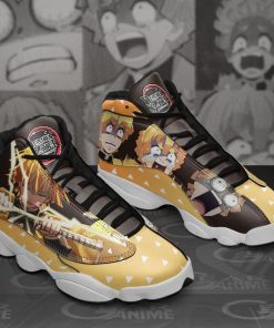 Zenitsu Agatsuma Jordan 13 Sneakers Funny Face Demon Slayer Shoes MN10 - 3 - GearAnime