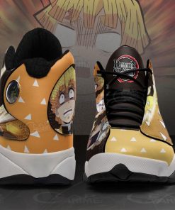 Zenitsu Agatsuma Jordan 13 Sneakers Funny Face Demon Slayer Shoes MN10 - 5 - GearAnime