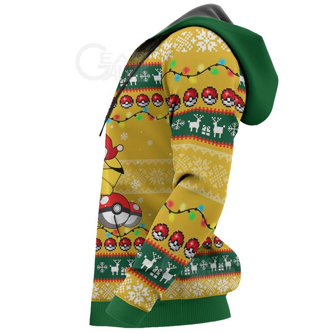 Pikachu Eevee Ugly Christmas Sweater Pokemon Anime Xmas Gift VA11 - Shopeuvi
