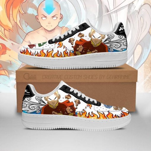 Aang Avatar Airbender Air Force Sneakers Four Nation Tribes Avatar Anime Shoes - 1 - GearAnime