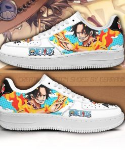 Ace Air Force Sneakers Custom One Piece Anime Shoes Fan PT04 - 1 - GearAnime