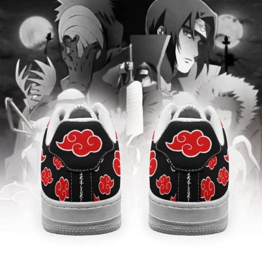 Akatsuki Cloud Air Force Shoes Black Naruto Anime Custom Shoes - 3 - GearAnime