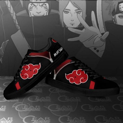Akatsuki Cloud Skate Shoes Black Naruto Anime Custom Shoes PN09 - 4 - GearAnime