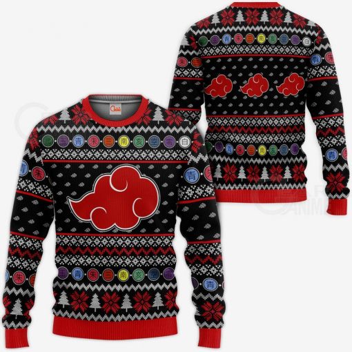 Akatsuki Ugly Christmas Sweater Naruto Anime Xmas Gift Idea VA10 - 1 - GearAnime