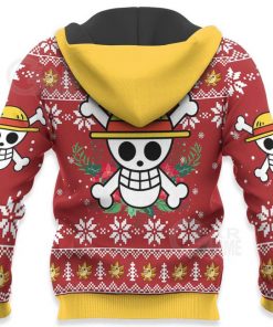 Luffy Ugly Christmas Sweater Funny Face One Piece Anime Xmas Gift VA10 - 4 - GearAnime
