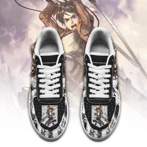 AOT Eren Air Force Sneakers Attack On Titan Anime Shoes Mixed Manga - 2 - GearAnime