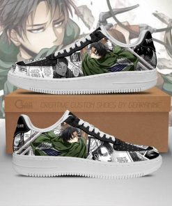 AOT Levi Air Force Sneakers Attack On Titan Anime Shoes Mixed Manga - 1 - GearAnime