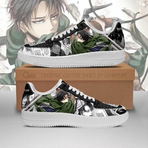 AOT Levi Air Force Sneakers Attack On Titan Anime Shoes Mixed Manga - 1 - GearAnime