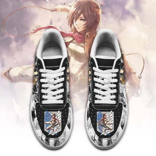 AOT Mikasa Air Force Sneakers Attack On Titan Anime Shoes Mixed Manga - 2 - GearAnime