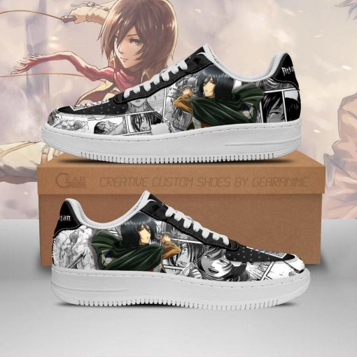 AOT Mikasa Air Force Sneakers Attack On Titan Anime Shoes Mixed Manga - 1 - GearAnime