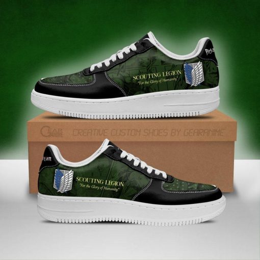 AOT Scout Regiment Slogan Air Force Sneakers Attack On Titan Anime Shoes - 1 - GearAnime
