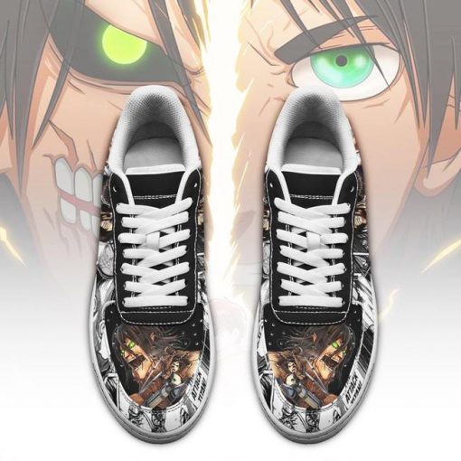 AOT Titan Eren Air Force Sneakers Attack On Titan Anime Manga Shoes - 2 - GearAnime