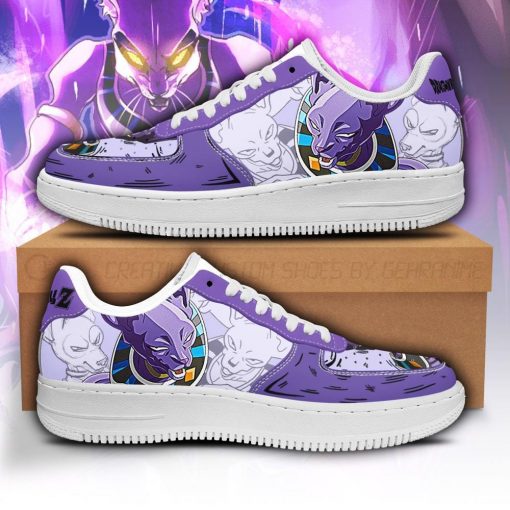 Beerus Air Force Sneakers Custom Dragon Ball Anime Shoes Fan Gift PT05 - 1 - GearAnime