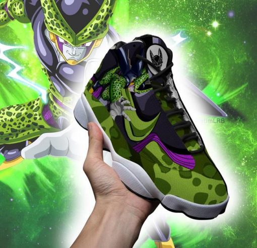 Dragon Ball Cell Jordan 13 Shoes Fighting Custom Anime Sneakers - 2 - GearAnime
