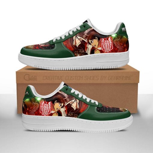 Eren Yeager Attack On Titan Air Force Sneakers AOT Anime Shoes - 1 - GearAnime