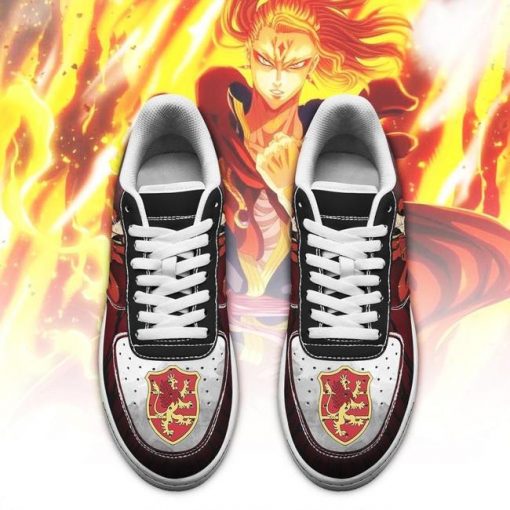 Fuegoleon Vermillion Air Force Sneakers Crimson Lion Knight Black Clover Anime Shoes - 2 - GearAnime