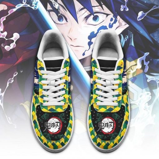 Giyu Air Force Sneakers Custom Demon Slayer Anime Shoes Fan PT05 - 2 - GearAnime