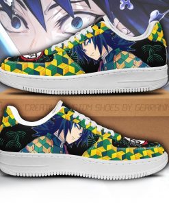 Giyu Air Force Sneakers Custom Demon Slayer Anime Shoes Fan PT05 - 1 - GearAnime