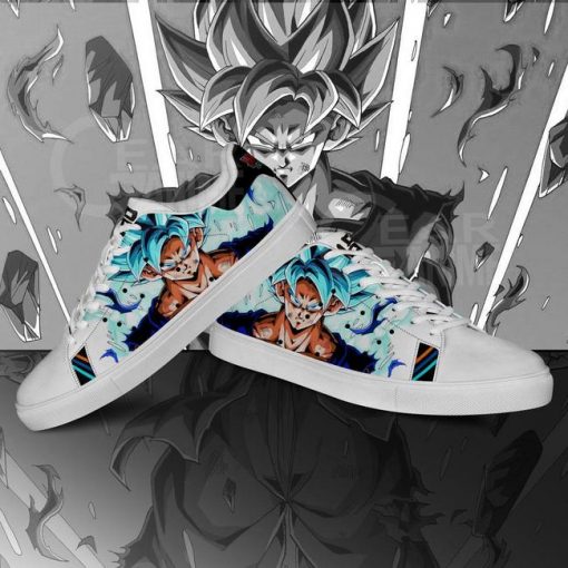 Dragon Ball Z Skate Shoes Custom Goku Super Saiyan Blue PN09 - 3 - GearAnime
