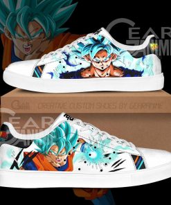 Dragon Ball Z Skate Shoes Custom Goku Super Saiyan Blue PN09 - 1 - GearAnime