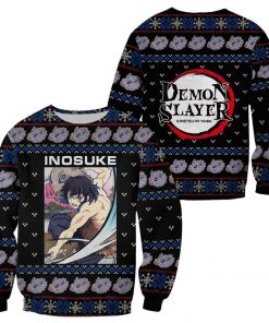 Inosuke Ugly Christmas Sweater Demon Slayer Anime Xmas Gift Custom Clothes - 1 - GearAnime