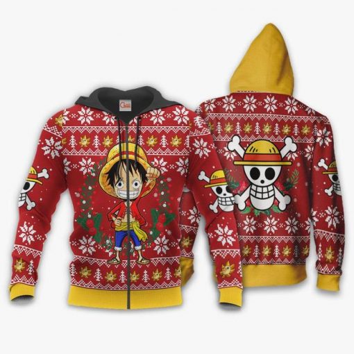 Luffy Ugly Christmas Sweater One Piece Anime Xmas Shirt VA10 - 2 - GearAnime