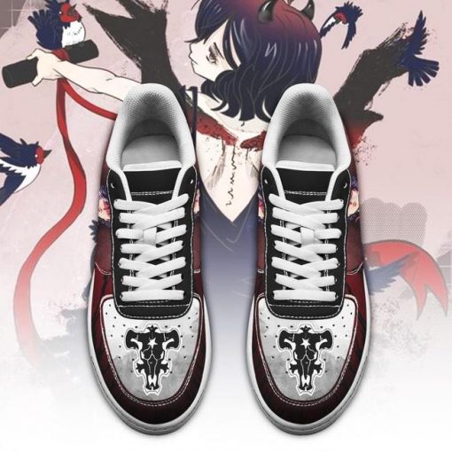 Nero Air Force Sneakers Black Bull Knight Black Clover Anime Shoes - 2 - GearAnime