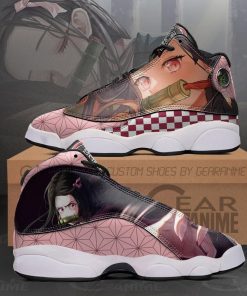 Nezuko Jordan 13 Sneakers Demon Slayer Custom Anime Shoes MN10 - 1 - GearAnime