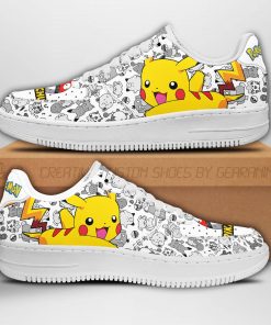 Pikachu Air Force Sneakers Pokemon Shoes Fan Gift Idea PT04 - 1 - GearAnime