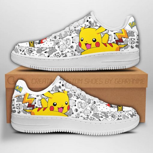 Pikachu Air Force Sneakers Pokemon Shoes Fan Gift Idea PT04 - 1 - GearAnime