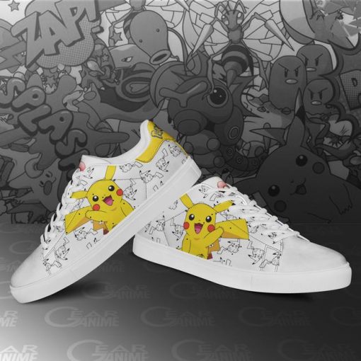 Pikachu Skate Shoes Pokemon Custom Anime Shoes PN11 - 2 - GearAnime