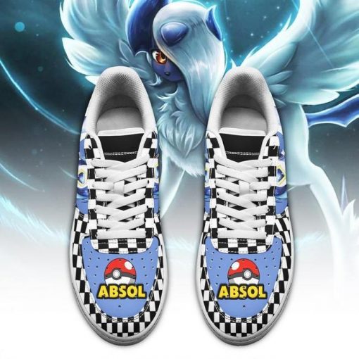 Poke Absol Air Force Sneakers Checkerboard Custom Pokemon Shoes - 2 - GearAnime