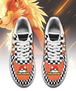 Poke Arcanine Air Force Sneakers Checkerboard Custom Pokemon Shoes - 2 - GearAnime