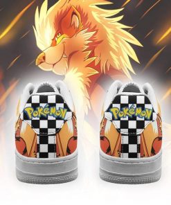Poke Arcanine Air Force Sneakers Checkerboard Custom Pokemon Shoes - 3 - GearAnime