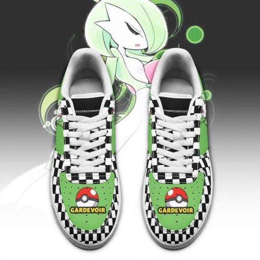 Poke Gardevoir Air Force Sneakers Checkerboard Custom Pokemon Shoes - 2 - GearAnime