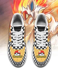 Poke Infernape Air Force Sneakers Checkerboard Custom Pokemon Shoes - 2 - GearAnime