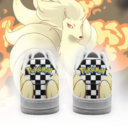 Poke Ninetales Air Force Sneakers Checkerboard Custom Pokemon Shoes - 3 - GearAnime
