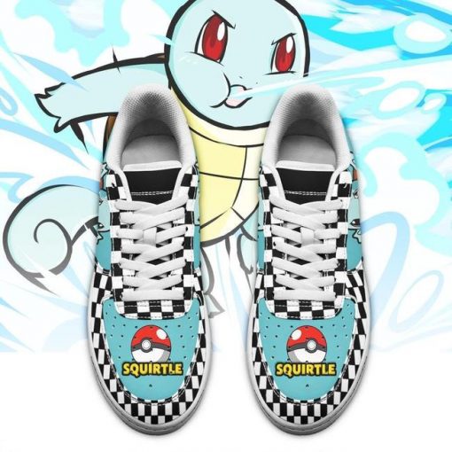 Poke Squirtle Air Force Sneakers Checkerboard Custom Pokemon Shoes - 2 - GearAnime