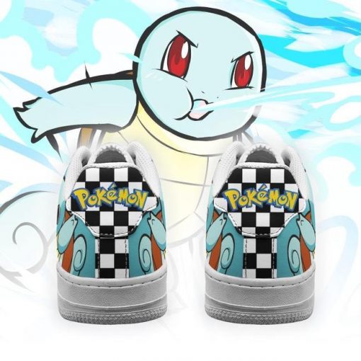 Poke Squirtle Air Force Sneakers Checkerboard Custom Pokemon Shoes - 3 - GearAnime