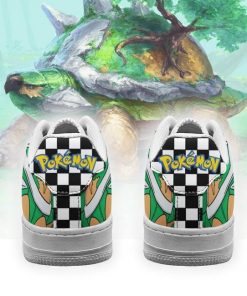 Poke Torterra Air Force Sneakers Checkerboard Custom Pokemon Shoes - 3 - GearAnime