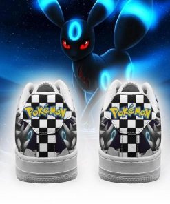 Poke Umbreon Air Force Sneakers Checkerboard Custom Pokemon Shoes - 3 - GearAnime