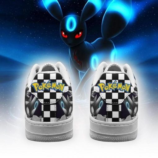 Poke Umbreon Air Force Sneakers Checkerboard Custom Pokemon Shoes - 3 - GearAnime