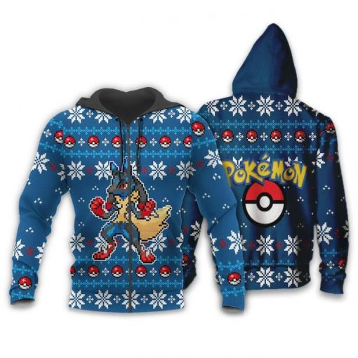 Pokemon Ugly Christmas Sweater Custom Lucario Xmas Gift Clothes - 2 - GearAnime