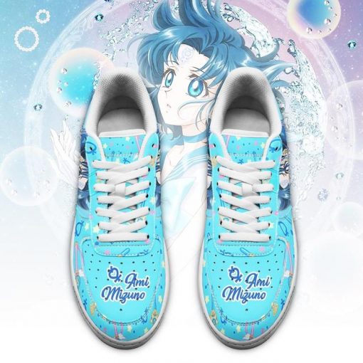 Sailor Mercury Air Force Sneakers Sailor Moon Anime Shoes Fan Gift PT04 - 2 - GearAnime