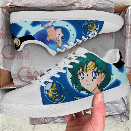 Sailor Mercury Skate Shoes Sailor Moon Anime Custom Shoes PN10 - 2 - GearAnime