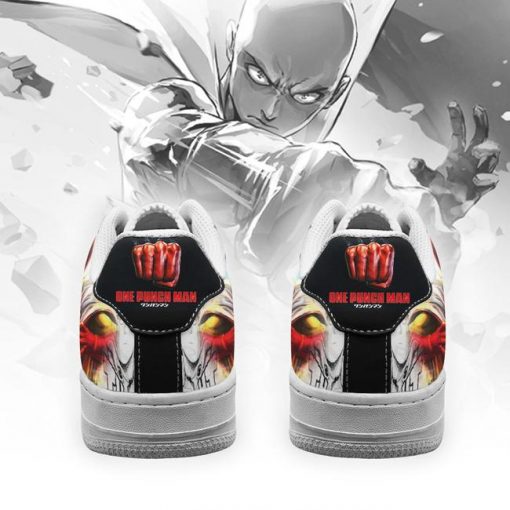 Saitama One Punch Man Air Force Sneakers Anime Custom Shoes - 4 - GearAnime
