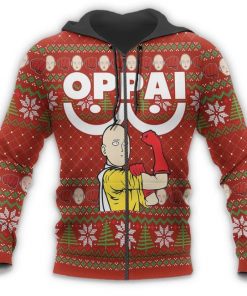 Saitama Oppai Ugly Christmas Sweater One Punch Man Anime Xmas Gift - 7 - GearAnime