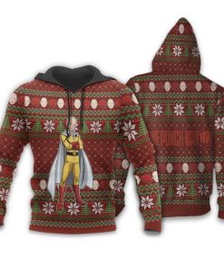 Saitama Ugly Christmas Sweater One Punch Man Anime Xmas Gift Custom Clothes - 3 - GearAnime